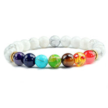 Load image into Gallery viewer, Natural Stone Tiger Eye 7 Chakra Bracelets