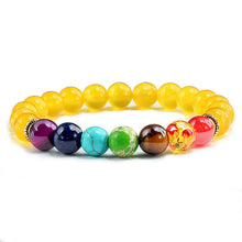 Load image into Gallery viewer, Natural Stone Tiger Eye 7 Chakra Bracelets