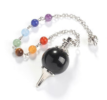Load image into Gallery viewer, 7 Chakra Reiki Healing Pendulums Natural Stones Pendant