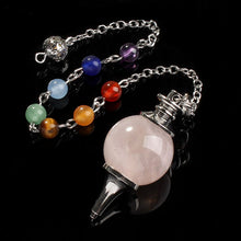 Load image into Gallery viewer, 7 Chakra Reiki Healing Pendulums Natural Stones Pendant