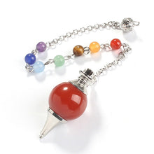 Load image into Gallery viewer, 7 Chakra Reiki Healing Pendulums Natural Stones Pendant