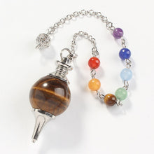 Load image into Gallery viewer, 7 Chakra Reiki Healing Pendulums Natural Stones Pendant