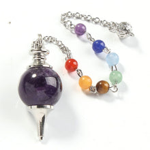 Load image into Gallery viewer, 7 Chakra Reiki Healing Pendulums Natural Stones Pendant