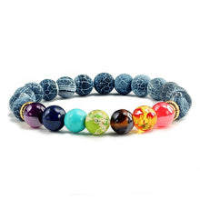 Load image into Gallery viewer, Natural Stone Tiger Eye 7 Chakra Bracelets
